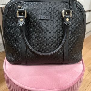 GUCCI dome black leather medium bag